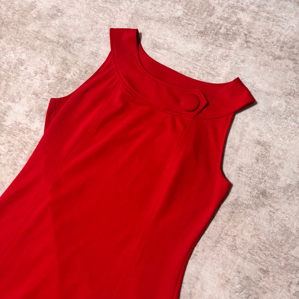 Anne Klein Retro Mini Dress - Cherry Tart Red - Medium - MCM Dress - 1960’s